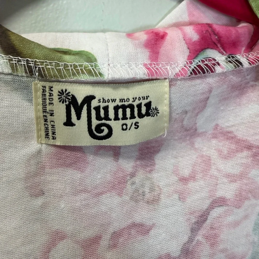 Show Me Your Mumu Brie Floral Short Robe Garden of Blooms Pink White One Size